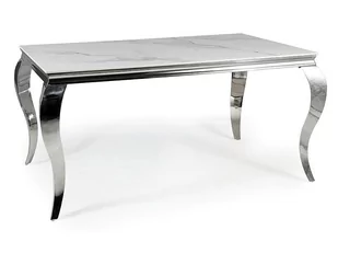 Stół do salonu ceramiczny PRINCE CERAMIC 180x90 biały/chrom - Stoły - miniaturka - grafika 1