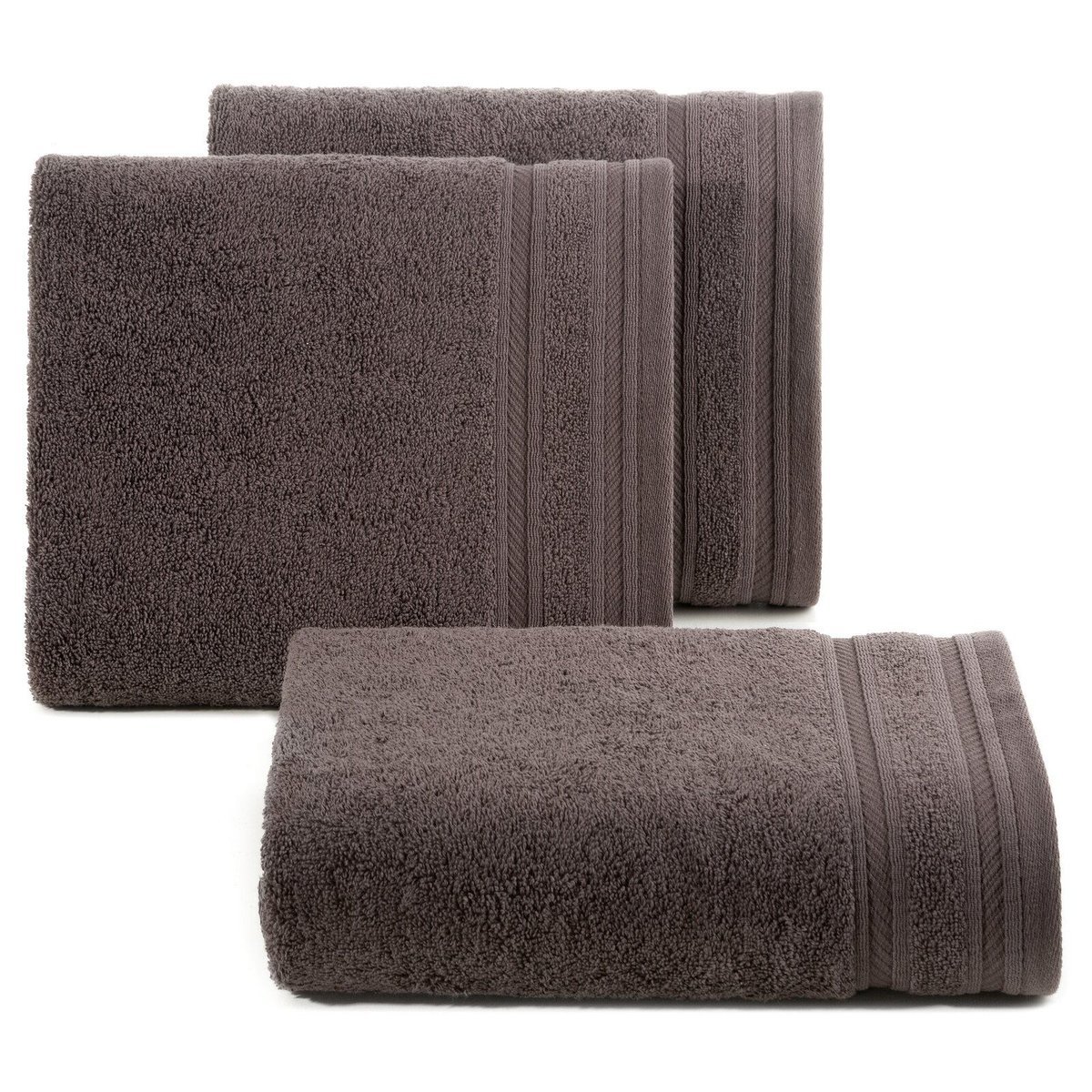 Ręcznik kąpielowy 70X140 cm ciemny beżowy bawełna 500 g/m² pasy