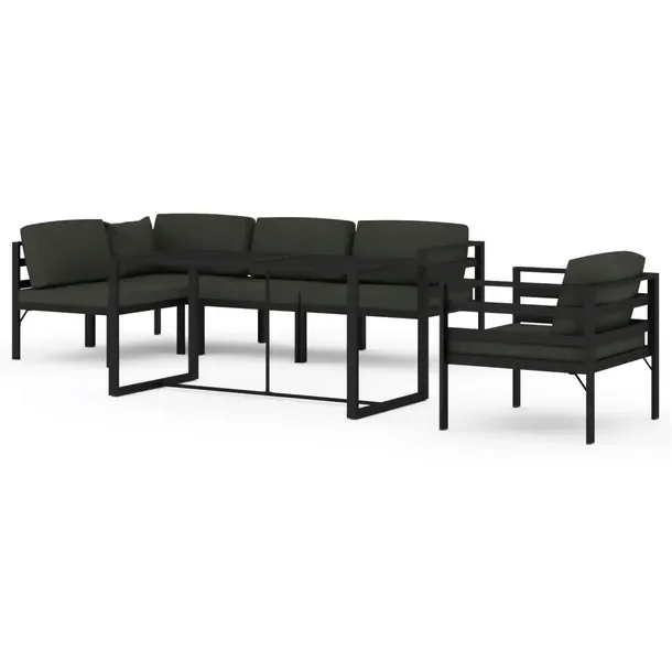 Aluminiowy zestaw wypoczynkowy do ogrodu antracytowy, modułowy 120x60x66 c