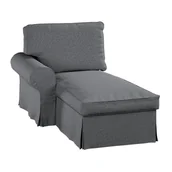 Pokrowce na meble - Pokrowiec na szezlong Ektorp lewy, DEKORIA, ciemno szary melanż, 84x166x73 cm - miniaturka - grafika 1