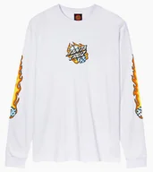 Koszulki męskie - t-shirt SANTA CRUZ FLAMING DICE DOT FRONT TEE WHITE - miniaturka - grafika 1