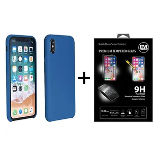 Silikonowe etui + folia pancerna 9H Przyzwoite etui na telefon komórkowy ochrona powłoki telefonu komórkowego @cofi1453 Niebieski iPhone 8 Plus - Etui i futerały do telefonów - miniaturka - grafika 1