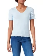 Koszulki i topy damskie - JdY Damska koszulka JDYFRANSISKA S/S SOLID TOP JRS NOOS T-Shirt, Cashmere Blue, M - miniaturka - grafika 1