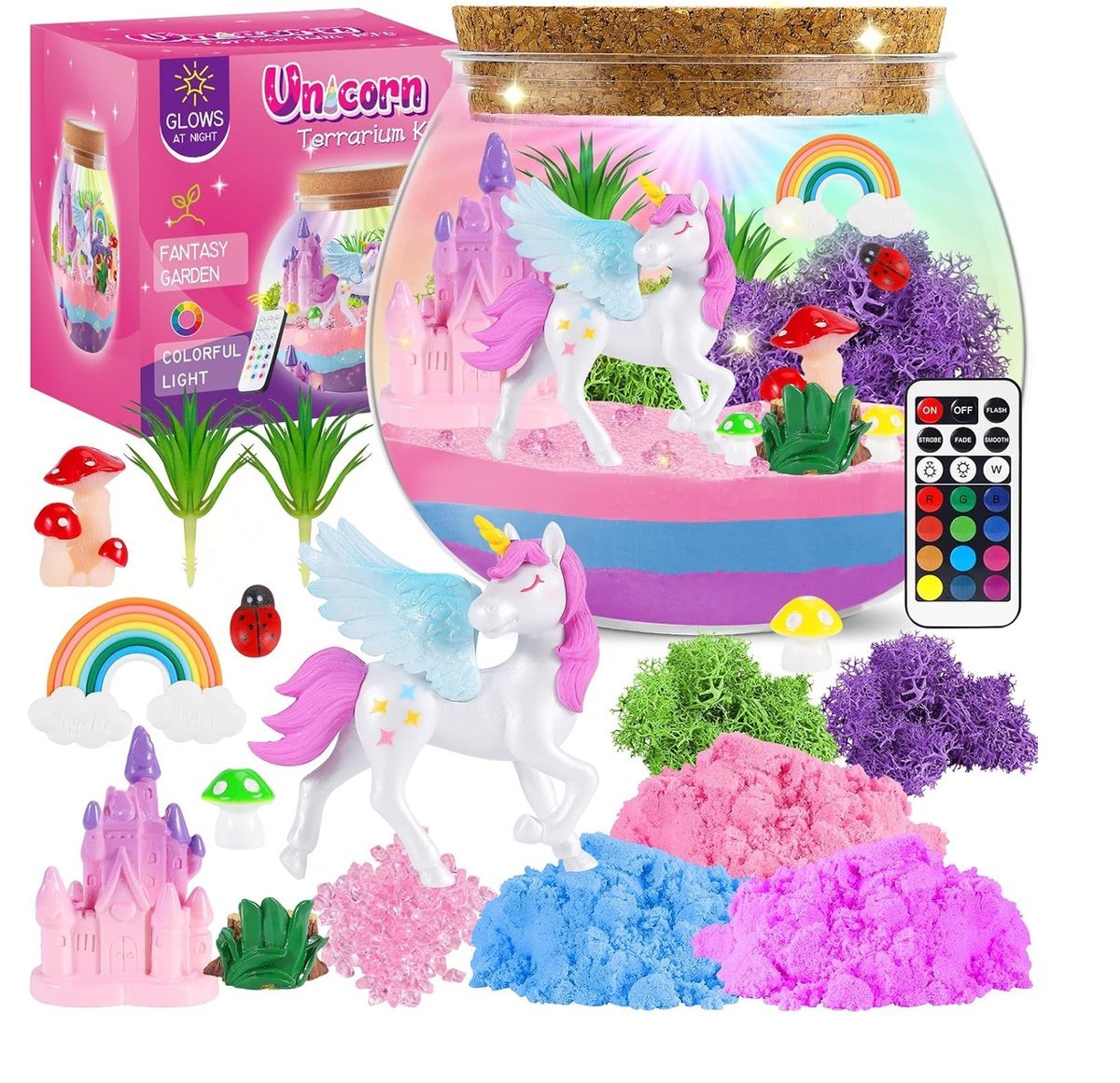 Jednorożec Zestaw Kreatywny Lampka Nocna dla dzieci Magiczne Terrarium DIY