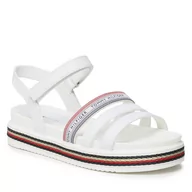 Buty dla dziewczynek - Sandały Tommy Hilfiger Platform Velcro Sandal T3A2-32762-0371 S White 100 - miniaturka - grafika 1