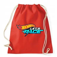 Plecaki worki - Worek Plecak LET'S RACE HOTWHEELS Dla Fana Na Prezent Wzory Czerwony - miniaturka - grafika 1