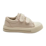 Buty dla dziewczynek - Dziecięce Trampki Na Rzepy Big Star NN374112 Beżowe beżowy - miniaturka - grafika 1