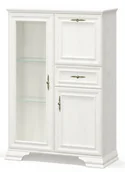 Komody - Biała Komoda Z Witryną W Stylu Angielskim F1-N08 - miniaturka - grafika 1