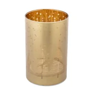 Świeczniki - Lampion LED Choinki 8.5 x 12 cm złoty - miniaturka - grafika 1