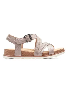 Clarks Sandały w kolorze beżowo-szarym - Sandały damskie - miniaturka - grafika 1