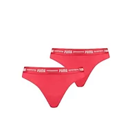 Majtki damskie - PUMA Stringi damskie, 2 sztuki, czerwony (Hibiscus Red), M - miniaturka - grafika 1