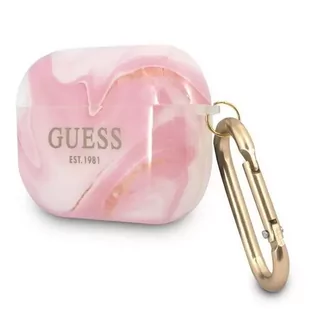 Guess GUAPUNMP AirPods Pro cover różowy/pink Marble Collection - Akcesoria do słuchawek - miniaturka - grafika 2