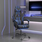 Fotele gamingowe - Vidaxl obrotowy fotel gamingowy z podnóżkiem, czarno-niebieski - miniaturka - grafika 1