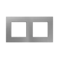 Wyłączniki światła i elektryczne - Polmark Ramka podwójna ROSA srebrny - miniaturka - grafika 1