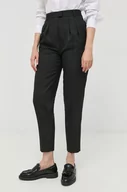 Spodnie damskie - Karl Lagerfeld spodnie damskie kolor czarny fason cygaretki high waist - miniaturka - grafika 1