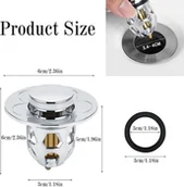 Korki do umywalek - BRAVIX 60*60*30 mm (różowe złoto), pojedynczo pakowany, korek umywalkowy z blokadą zapobiegającą zatykaniu, odpowiedni do zlewów łazienkowych i kuchennych, - miniaturka - grafika 1