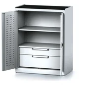 Szafy i regały magazynowe - Alfa 3 Szafa warsztatowa MECHANIC, 1170 x 920 x 500 mm, 1 półki, 2 szuflady, szare drzwi 1262695 - miniaturka - grafika 1