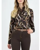 Koszulki jeździeckie - PS of Sweden Bluzka damska HERMINE MAGIC SHIRT - coffee - miniaturka - grafika 1