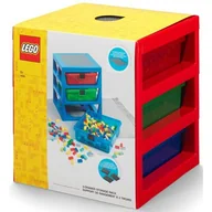 Pojemniki na zabawki - Lego Regał Pojemnik Z Szufladami Czerwony + Płytka - miniaturka - grafika 1