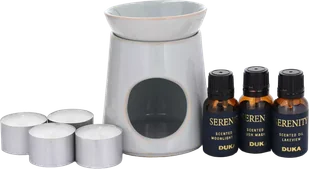 Zestaw kominek zapachowy Duka Serenity z olejkami ceramiczny 8 szt (5904422214302) - Świeczniki - miniaturka - grafika 1