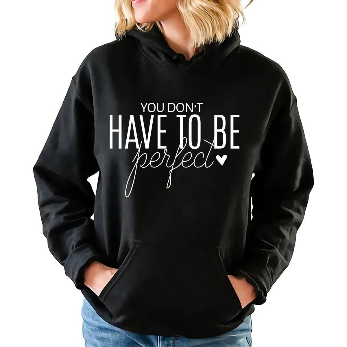 Bluza Damska Czarna Z Kapturem DON'T HAVE TO BE Na Prezent Wzory Roz S