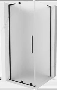 Mexen Velar L kabina prysznicowa rozsuwana 100x100 cm, szron, czarna - 871-100-100-33-70 - Kabiny prysznicowe - miniaturka - grafika 1