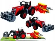 Samochody i pojazdy dla dzieci - TRAKTOR Z TUREM I NAPĘDEM + MASZYNA ROLNICZA ZAGRABIARKA 3810 57cm - miniaturka - grafika 1