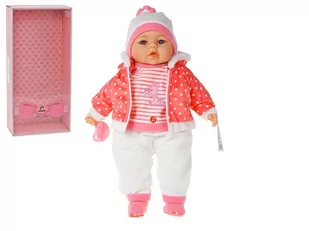Adar, Lalka bobas 45cm w czerwonej kurteczce w kropki z dźwiękiem mówi i śpiewa po polsku 565289-571822 w pudełku - Lalki dla dziewczynek - miniaturka - grafika 1
