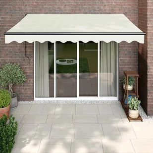 vidaXL Zwijana markiza, kremowa, 3x2,5 m, tkanina i aluminium - Markizy - miniaturka - grafika 1