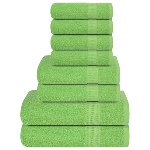 vidaXL 8-cz. zestaw ręczników, zielony, 360 g/m2, bawełna 100% - Ręczniki - miniaturka - grafika 1