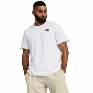 Męski t-shirt z nadrukiem Under Armour UA Hw Lc Patch SS - biały - UNDER ARMOUR - Koszulki sportowe męskie - miniaturka - grafika 1