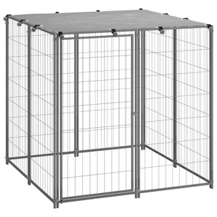 VidaXL Lumarko Kojec dla psa, srebrny, 110x110x110 cm, stalowy 150785 VidaXL - Sprzęt podróżny i transportery dla psów - miniaturka - grafika 1