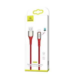 USAMS Kabel pleciony U-Tone lightning 2m 2A Fast Charging czerwony/red SJ304USB02 (US-SJ304) - Kable USB - miniaturka - grafika 1