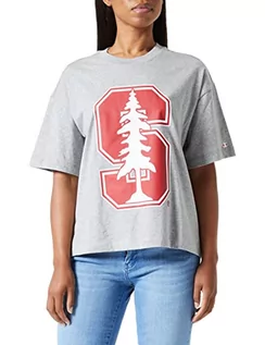 Koszulki i topy damskie - Champion Damska koszulka Legacy College Boxy S/S, jasnoszara, L - grafika 1