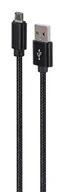 Kable USB - GEMBIRD KABEL USB - MICRO USB W OPLOCIE TEKSTYLNYM, WTYKI W OSŁONIE METALOWEJ 1.8M, ŁADOWANIE/TRANSMISJA DANYCH, CZARNY - miniaturka - grafika 1