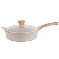 Patelnie - Patelnia aluminiowa wysoka Oslo 28 cm beżowy Florina - miniaturka - grafika 1