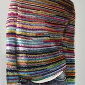 Swetry damskie - TEMU Rachel Elegancki Sweter Damski z Kolorowymi Blokami – Okrągły Dekolt, Długi Rękaw, Elastyczny, Całoroczny Top do Prania Ręcznego/Czyszczenia - miniaturka - grafika 1