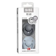 Smoczki uspokajające - BIBS de Lux One Size 2 - Pack Iron & Baby Blue Smoczek Uspokajający Silikonowy - miniaturka - grafika 1