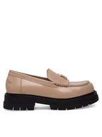 Półbuty damskie - Badura Loafersy PAOLA-112890 Beżowy - miniaturka - grafika 1