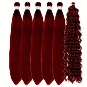 Pozostałe akcesoria fryzjerskie - TEMU 6 opakowań 16-calowych włosów do zaplatania, wstępnie rozciągniętych włosów do zaplatania Kanekalon do warkoczy Boho - miniaturka - grafika 1