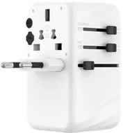 Złącza, przejściówki, adaptery - Fixed Adapter podróżny / przejściówka Voyager 120W dla UE, UK, USA, AUS, 3x USB-C i 1x USB, GaN, biały - miniaturka - grafika 1
