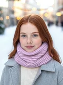Szaliki i chustki dla dzieci - Sinsay - Dzianinowy szalik z ociepleniem - fioletowy - miniaturka - grafika 1