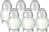 Lampiony i znicze - Znicz Szklany Bolsius 2D Diamond Srebrny 24H 6Szt. - miniaturka - grafika 1