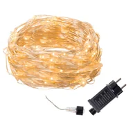 Oświetlenie świąteczne - SPRINGOS Lampki choinkowe  Lampki choinkowe 100 LED druciki mikro na prąd białe ciepłe UNIWERSALNY 28409-uniw - miniaturka - grafika 1