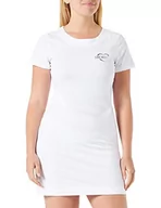 Sukienki - Love Moschino Damska sukienka z krótkim rękawem, trapezowa, biała, rozmiar 46, optical white, 46 - miniaturka - grafika 1