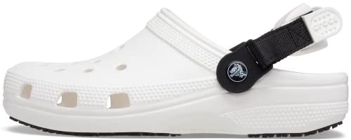 Crocs Unisex klasyczne regulowane antypoślizgowe chodaki, biały, 39/40 EU