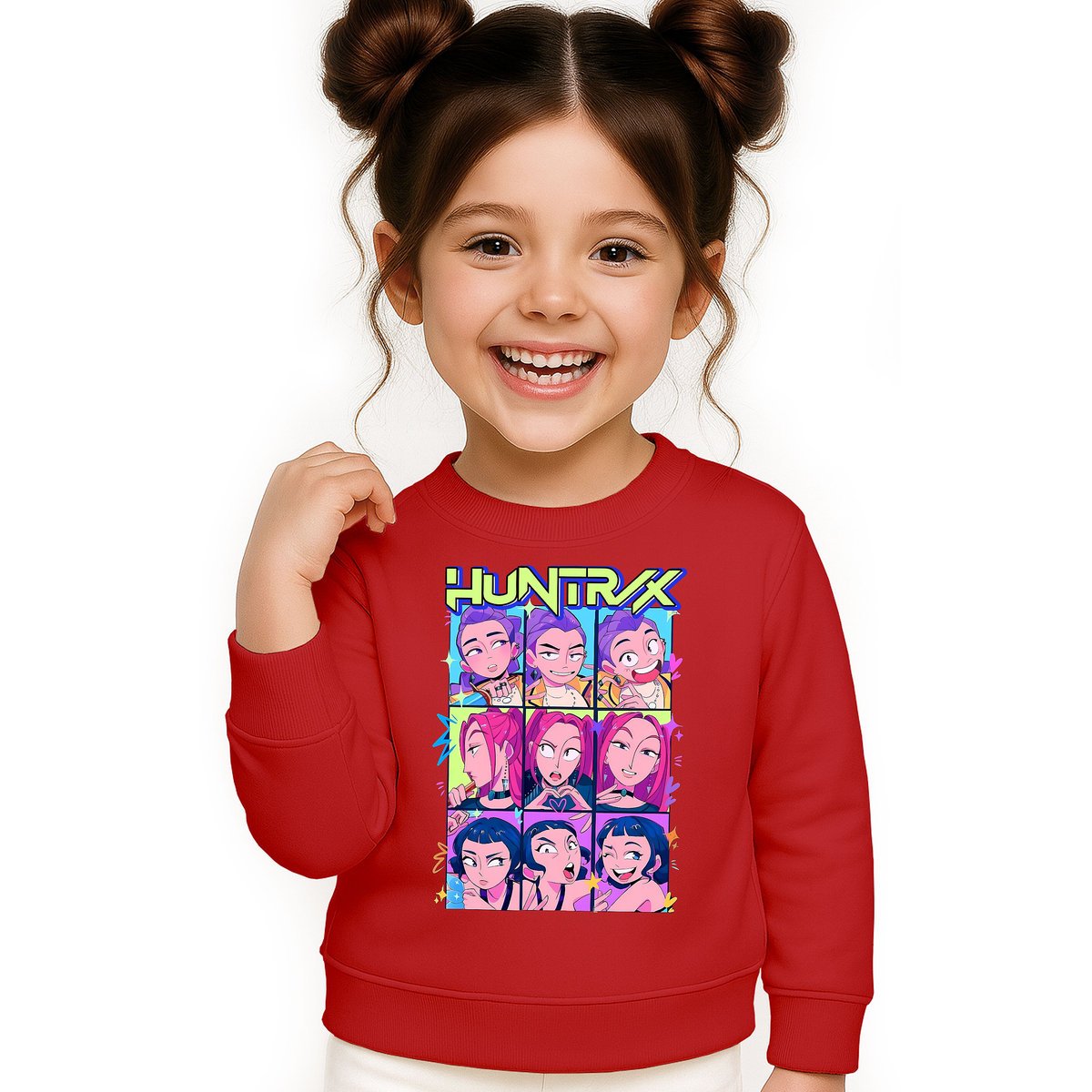 BLUZA DZIECIĘCA K-POPOWE ŁOWCZYNIE DEMONÓW HUNTRIX 146-152 BAWEŁNIANA