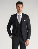 Marynarki męskie - marynarka rosolini granatowy slim fit - miniaturka - grafika 1
