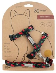 Amiplay BeHappy Szelki + smycz dla kota - cherry - Szelki dla kotów - miniaturka - grafika 1