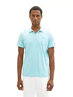Koszulki męskie - TOM TAILOR Męska koszulka polo, 10368, 31046 niebieska (niebieski tybetański), M, 31046 – niebieski kamień tybetański, M - miniaturka - grafika 1